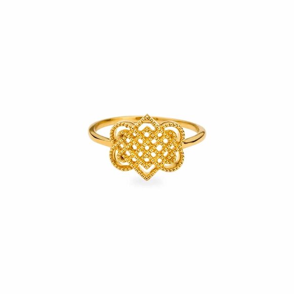 Awe Inspired Gold Celtic Love Knot Ring - Picture 1 of 5
